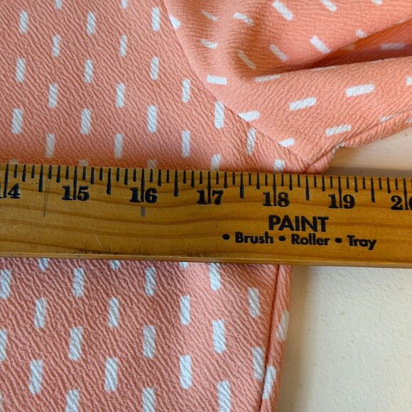 Lularoe Amelia Pleated Dress Orange Coral Arrows Dots Ombré Dip Size XL Flare - Picture 6 of 10